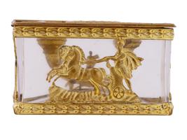 ANTIQUE FRENCH ROCK CRYSTAL AND GILT BRONZE BOX