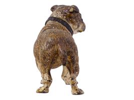 ANTIQUE VIENNA MANNER COLD PAINTED BRONZE DOG FIGURE