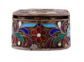 RUSSIAN SILVER CLOISONNE ENAMEL COIN HOLDER