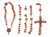 COLONIAL LATIN AMERICA CORAL SILVER ROSARY NECKLACE PIC-0