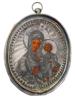 ANTIQUE RUSSIAN ICON MOTHER OF GOD IN SILVER OKLAD PIC-0