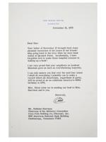 VINTAGE 1972 LETTER FROM THE WHITE HOUSE SIGNED