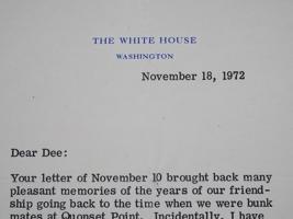 VINTAGE 1972 LETTER FROM THE WHITE HOUSE SIGNED