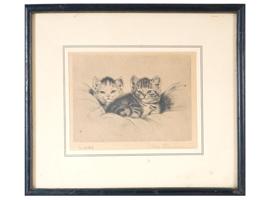 GERMAN OFFSET PRINT OF CATS BY META PLUCKEBAUM