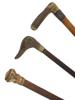 THREE WOODEN WALKING CANES WITH SILVER KNOBS PIC-3