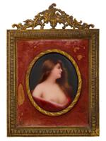 AFTER ANGELO ASTI FEMALE PORTRAIT MINIATURE PAINTING