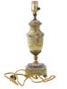 ANTIQUE FRENCH BRONZE CHAMPLEVE ENAMEL ONYX URN LAMP PIC-2