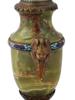 ANTIQUE FRENCH BRONZE CHAMPLEVE ENAMEL ONYX URN LAMP PIC-6