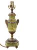 ANTIQUE FRENCH BRONZE CHAMPLEVE ENAMEL ONYX URN LAMP PIC-3