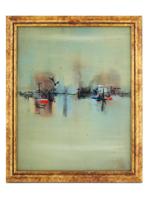 ABSTRACT INDIAN OIL PAINTING BY VASUDEO S GAITONDE