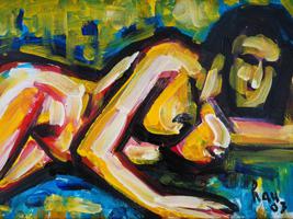 ATTR TO TRAN LUU HAU VIETNAMESE NUDE OIL PAINTING