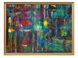 ATTRIBUTED TO GERHARD RICHTER ABSTRACT OIL PAINTING