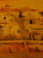 ABSTRACT INDIAN OIL PAINTING BY VASUDEO S GAITONDE