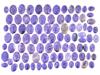 LARGE COLLECTION OF CARVED OVAL CHAROITE STONES PIC-0