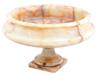 19TH CEN ANTIQUE EUROPEAN ONYX FOOTED FRUIT BOWL PIC-1