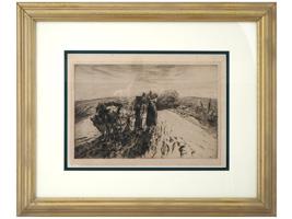 AMERICAN ETCHING BY JOHN EDWARD COSTIGAN FRAMED