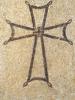 ANCIENT BYZANTINE PERIOD MOSAIC BYZANTINE CROSS PIC-1