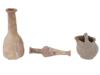 THREE ANCIENT ROMAN CLAY VASES OF VARIOUS DESIGNS PIC-0