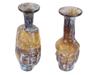 TWO ANCIENT ROMAN GLASS VASES WITH RELIEF FACE IMAGES PIC-0