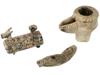 ANCIENT BYZANTINE ARTIFACTS OIL LAMPS AND CONTAINER PIC-0