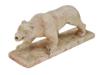 ANCIENT HELLENISTIC CARVED MARBLE WALKING WOLF FIGURINE PIC-0