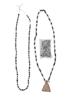 ANCIENT CARVED STONE BEAD NECKLACES AND BAG WITH BEADS PIC-0