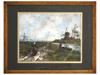 SIGNED EUGENE LOUIS BOUDIN FRENCH WATERCOLOR PAINTING PIC-0