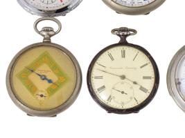 LOT OF VARIOUS ANTIQUE POCKET WATCHES AND CHRONOMETER