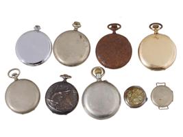 LOT OF VARIOUS ANTIQUE POCKET WATCHES AND CHRONOMETER