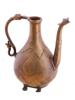 ANTIQUE 18TH INDIAN MUGHAL BRASS JUG W FIGURED HANDLE PIC-1