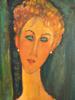 WOMAN PORTRAIT OIL PAINTING AFTER AMEDEO MODIGLIANI PIC-1