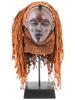 AFRICAN CHOKWE MWANA PWO WOODEN MASK ON STAND PIC-0