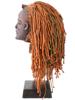 AFRICAN CHOKWE MWANA PWO WOODEN MASK ON STAND PIC-2