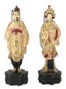 PAIR OF VINTAGE CHINESE CHALKWARE FIGURINE LAMPS PIC-1