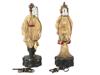 PAIR OF VINTAGE CHINESE CHALKWARE FIGURINE LAMPS PIC-3