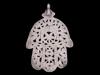 JUDAICA SILVER HAMSA PENDANT W OPEN WORK MOTIFS PIC-3