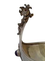 RUSSIAN SILVER GEMSTONE KOVSH LADLE