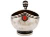 RUSSIAN SILVER GEMSTONE KOVSH LADLE PIC-1