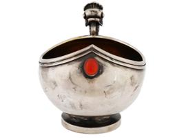 RUSSIAN SILVER GEMSTONE KOVSH LADLE