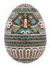 RUSSIAN 84 GILT SILVER CLOISONNE ENAMEL EGG CASE PIC-1