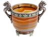 RUSSIAN SILVER AND ENAMEL HAND CARVED AGATE VASE PIC-0