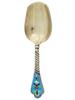 RUSSIAN 84 SILVER CLOISONNE ENAMEL SUGAR SPOON PIC-1