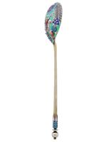 RUSSIAN GILT SILVER CLOISONNE ENAMEL TEA SPOON