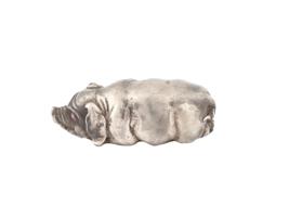 RUSSIAN SILVER FIGURE OF PIG WITH RUBY STONE EYES