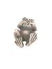 RUSSIAN SILVER FIGURE OF FROG WITH EMERALD EYES PIC-6