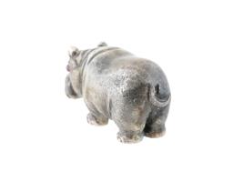 RUSSIAN SILVER FIGURE OF A HIPPO WITH RUBY EYES