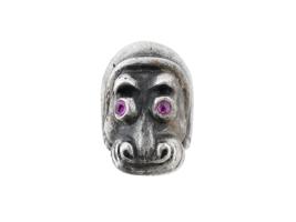 RUSSIAN SILVER FIGURE OF A HIPPO WITH RUBY EYES