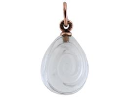 RUSSIAN 14K GOLD CARVED ROCK CRYSTAL EGG PENDANT