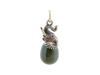 RUSSIAN 88 GILT SILVER JADE ELEPHANT EGG PENDANT PIC-0