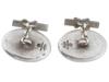 RUSSIAN EAGLE SILVER ENAMEL CUFFLINKS WITH DIAMONDS PIC-1